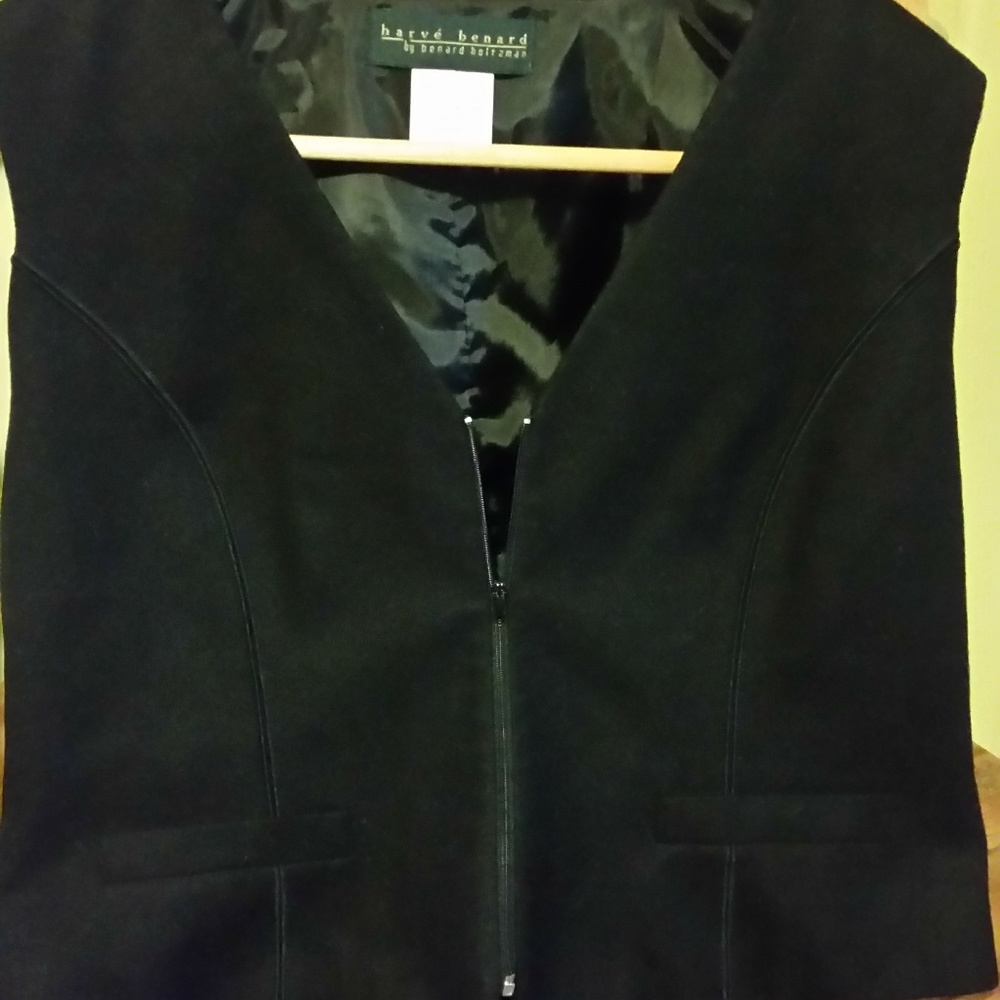 Harve Benard 100% Wool Zipper Front Vest